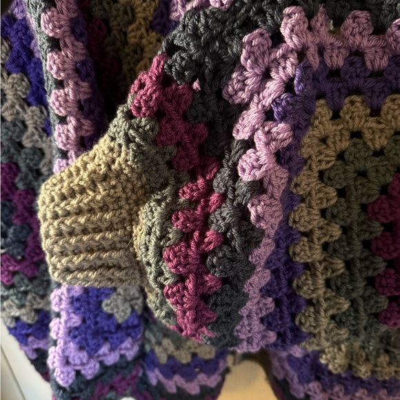 Colorful Crochet Patchwork Sweater celestial sun moon cardigan - Picture 5 of 5